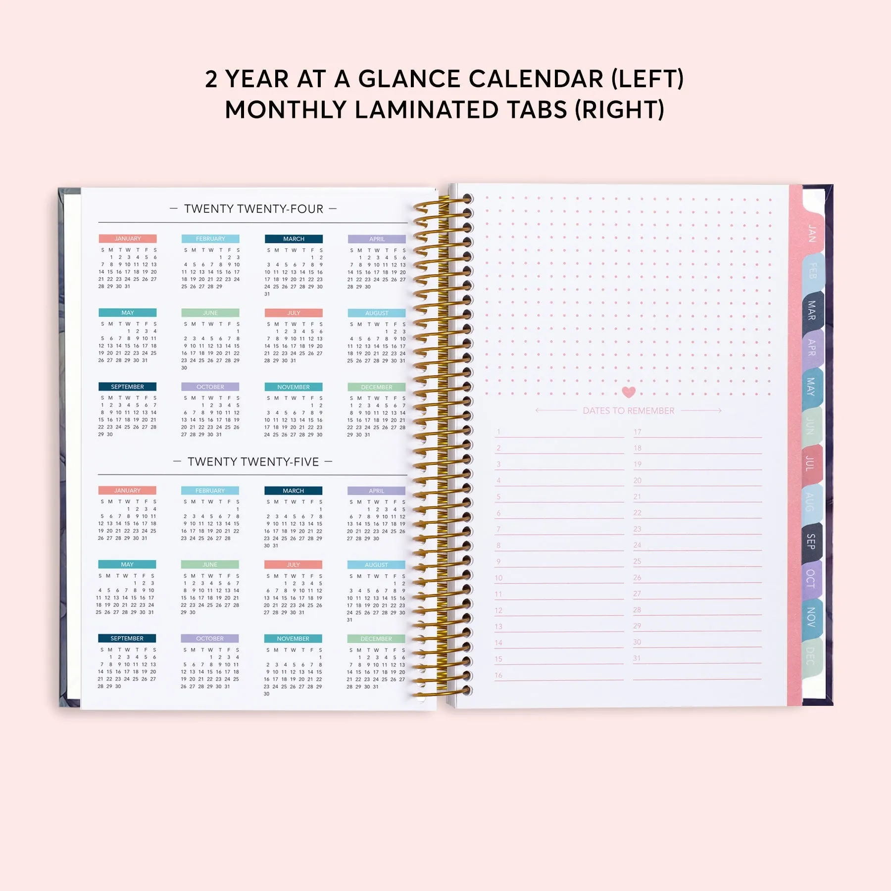 6x9 Hardcover Monthly Planner - Purple Flowing Ink
