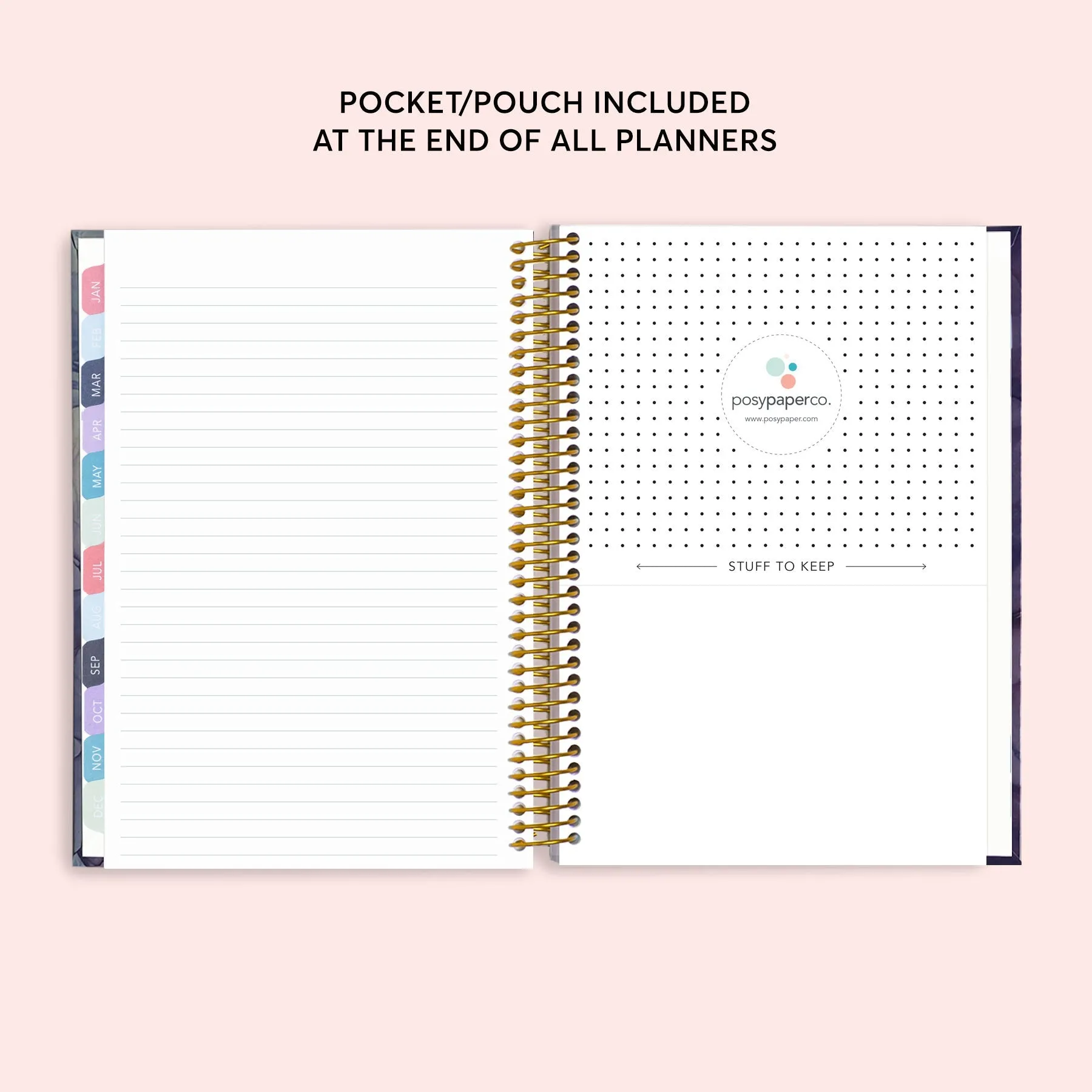 6x9 Hardcover Monthly Planner - Purple Flowing Ink
