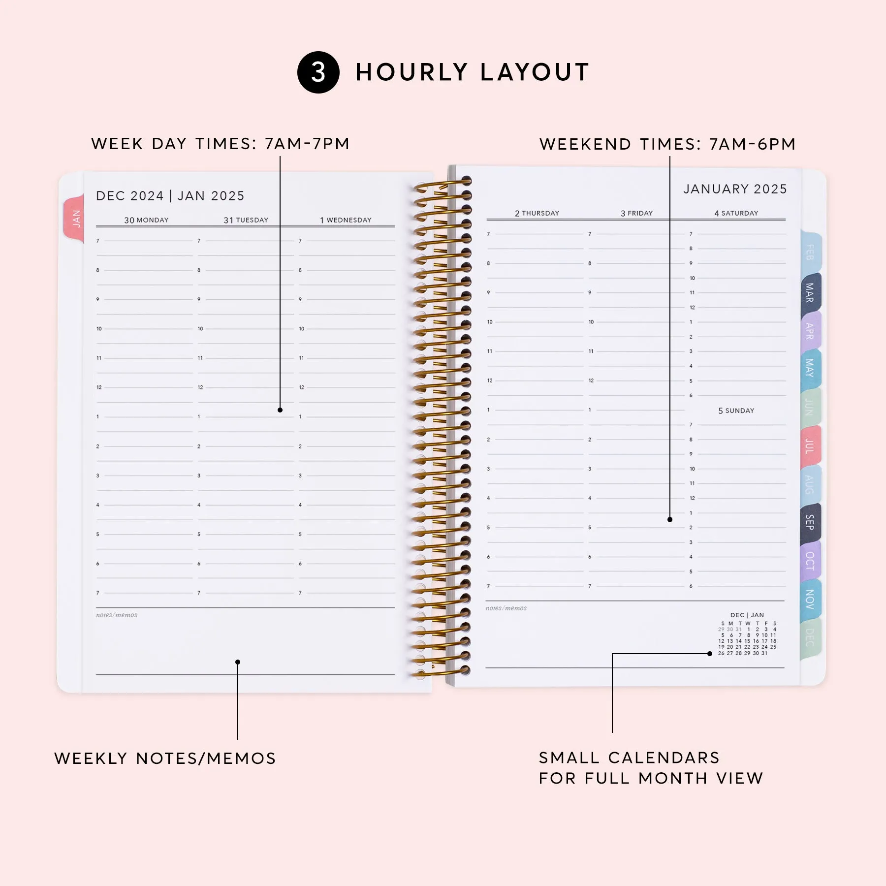 6x9 Weekly Planner - Blue Purple Flowing Ink