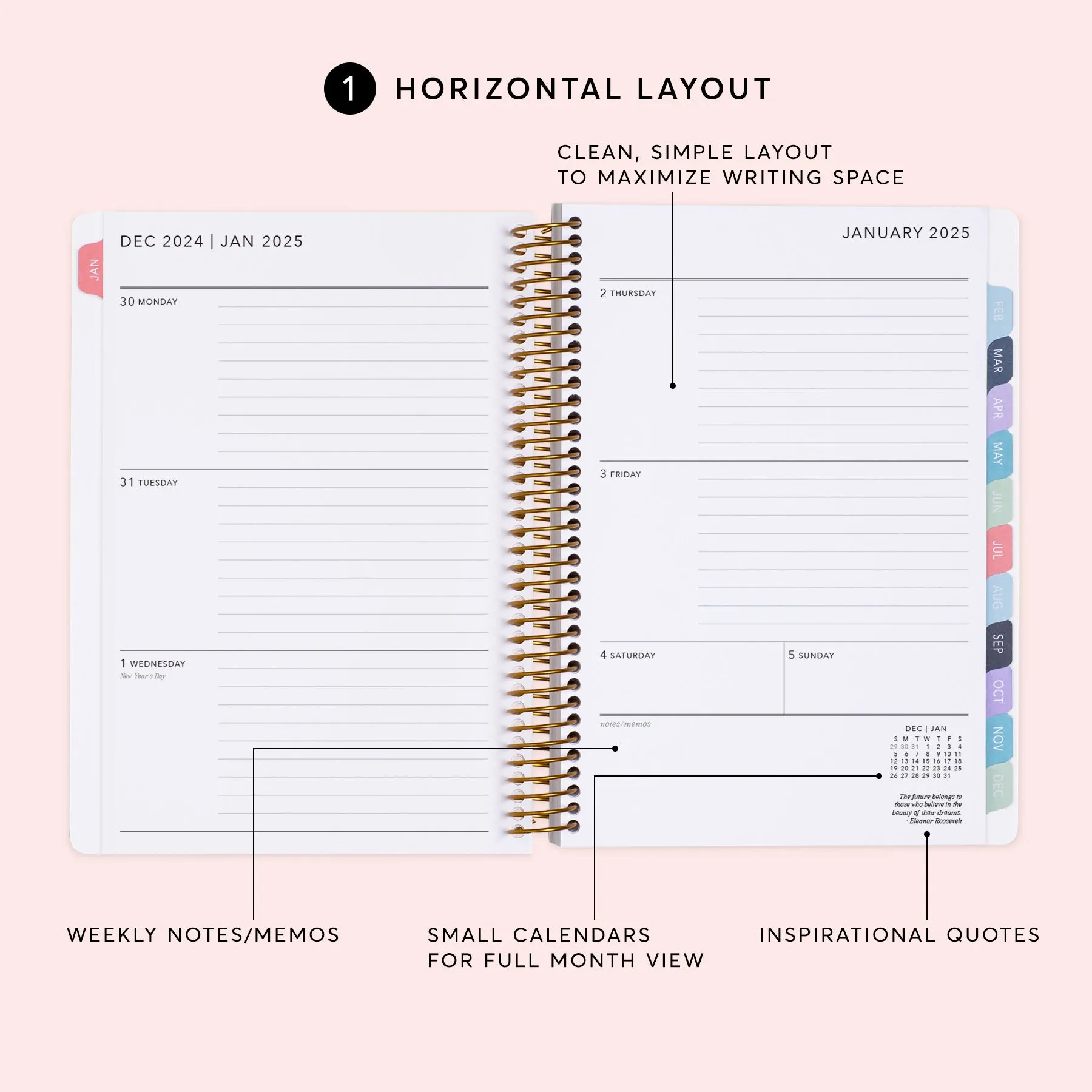 6x9 Weekly Planner - Blue Purple Flowing Ink