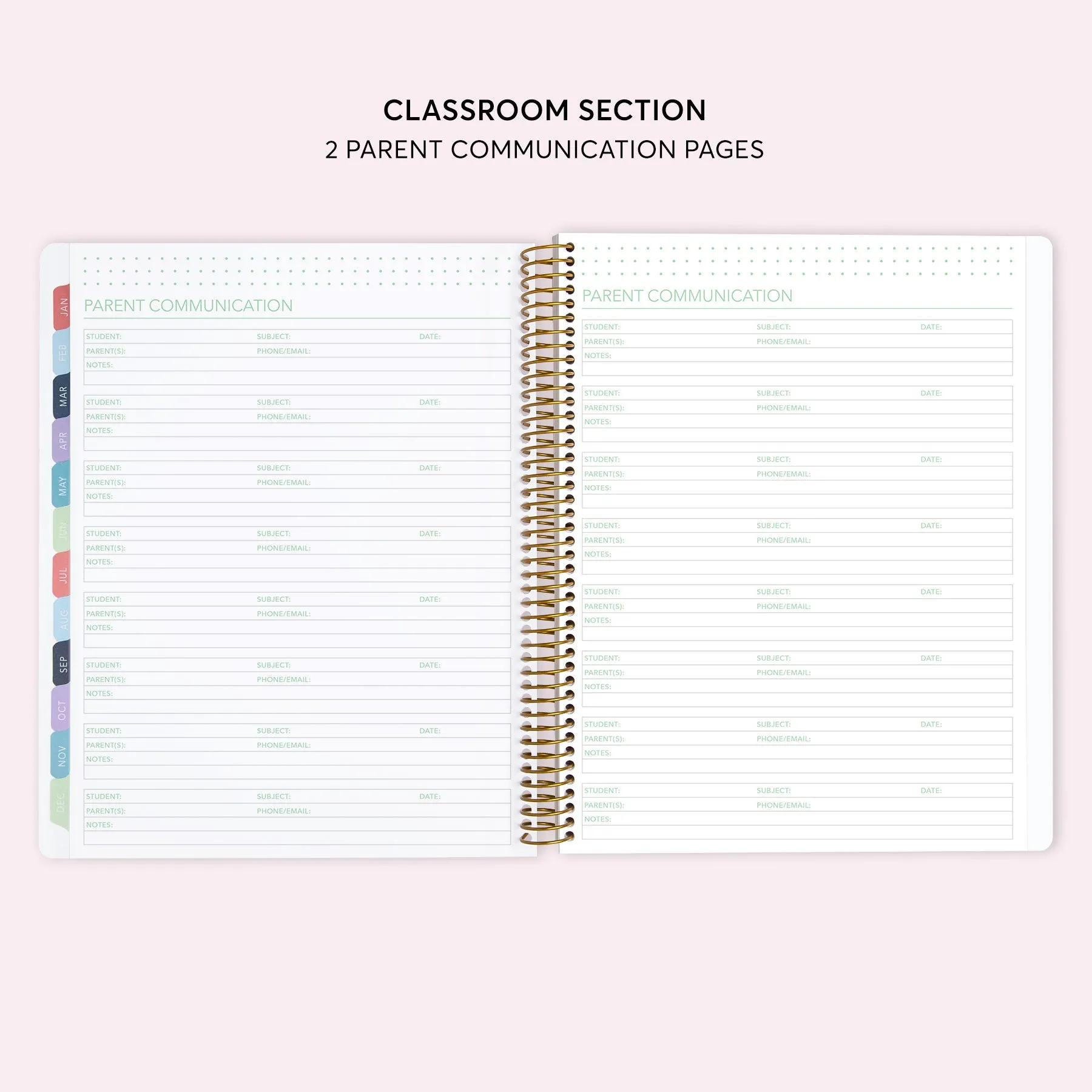 8.5x11 Teacher Planner - Multicolor Flowing Ink