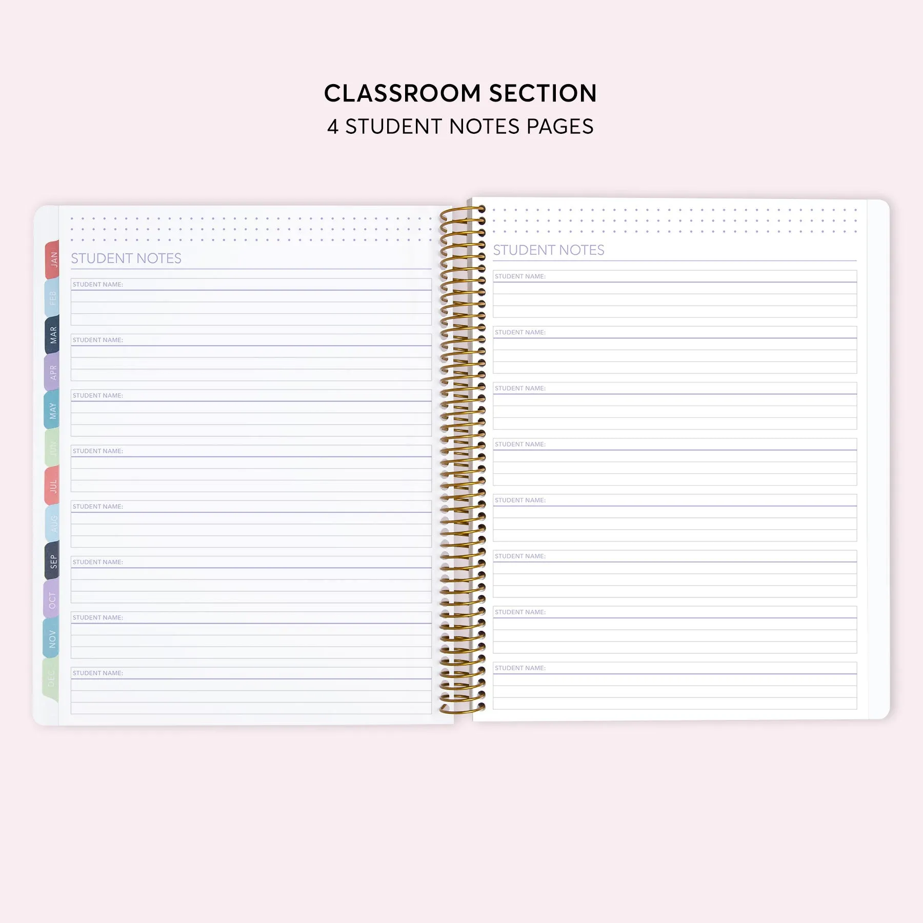 8.5x11 Teacher Planner - Multicolor Flowing Ink