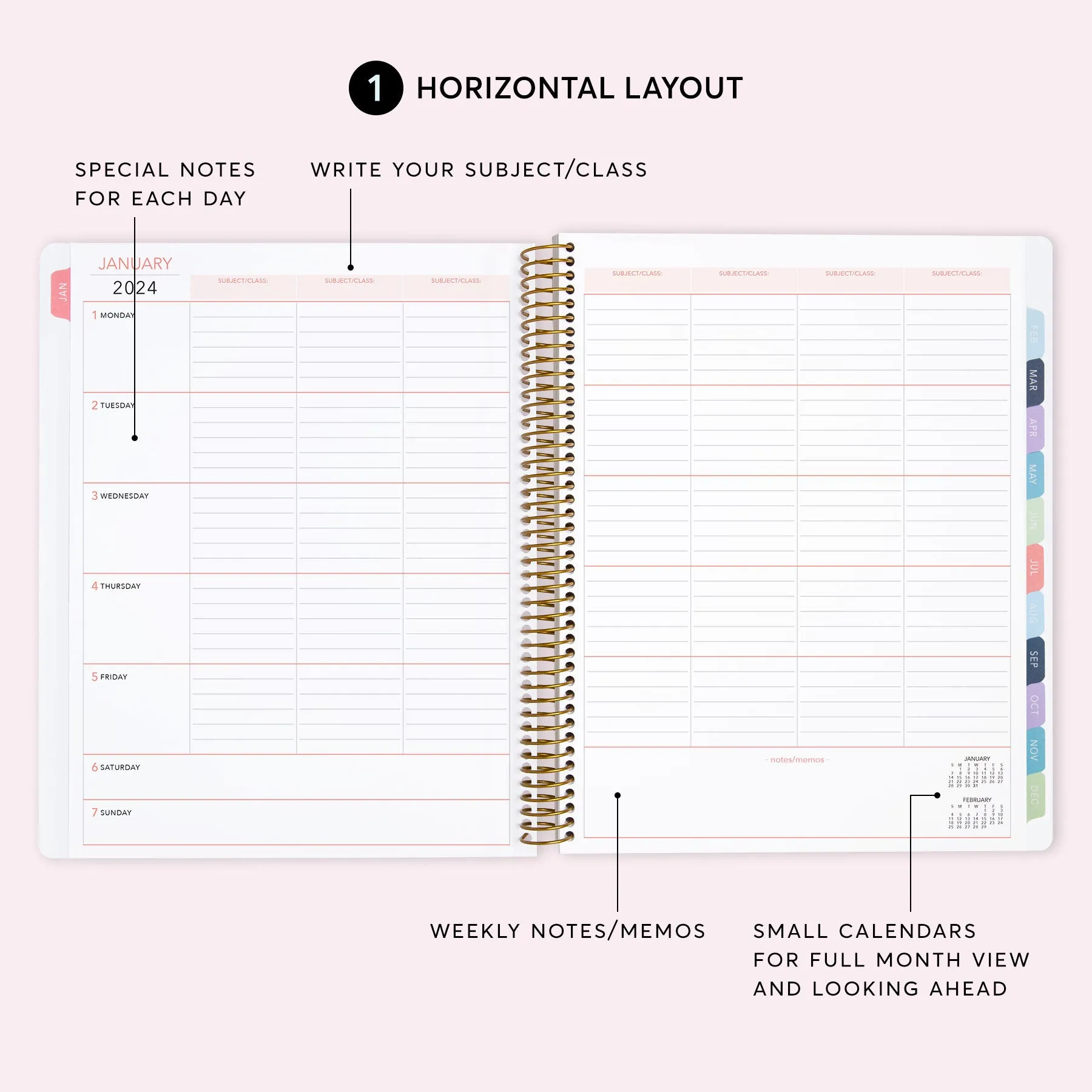 8.5x11 Teacher Planner - Multicolor Flowing Ink
