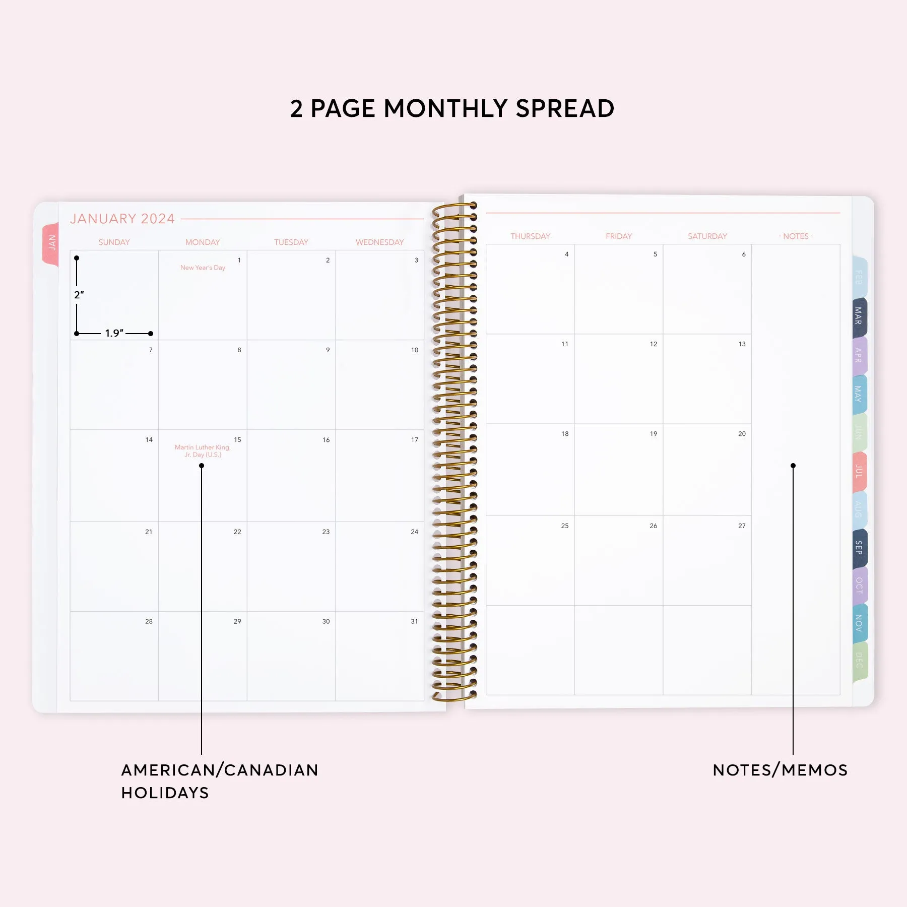 8.5x11 Teacher Planner - Multicolor Flowing Ink