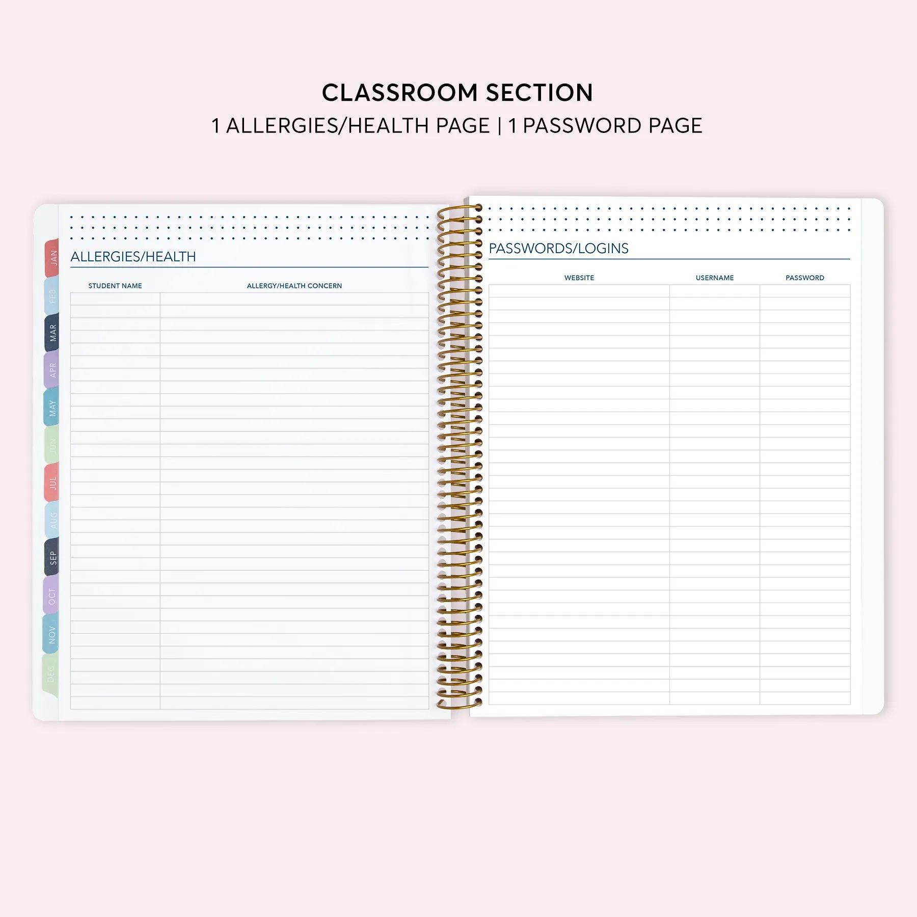 8.5x11 Teacher Planner - Multicolor Flowing Ink