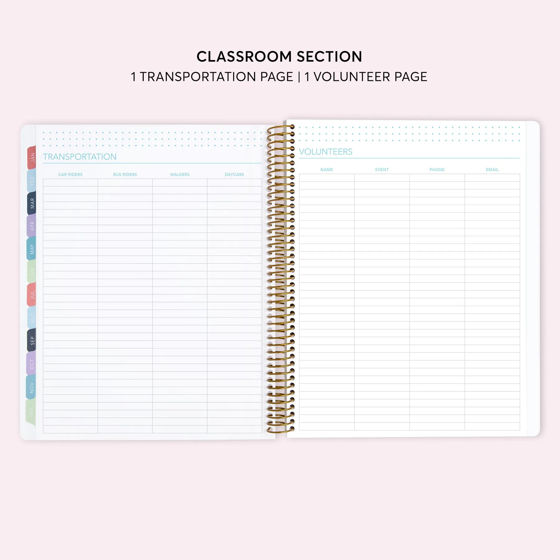8.5x11 Teacher Planner - Multicolor Flowing Ink
