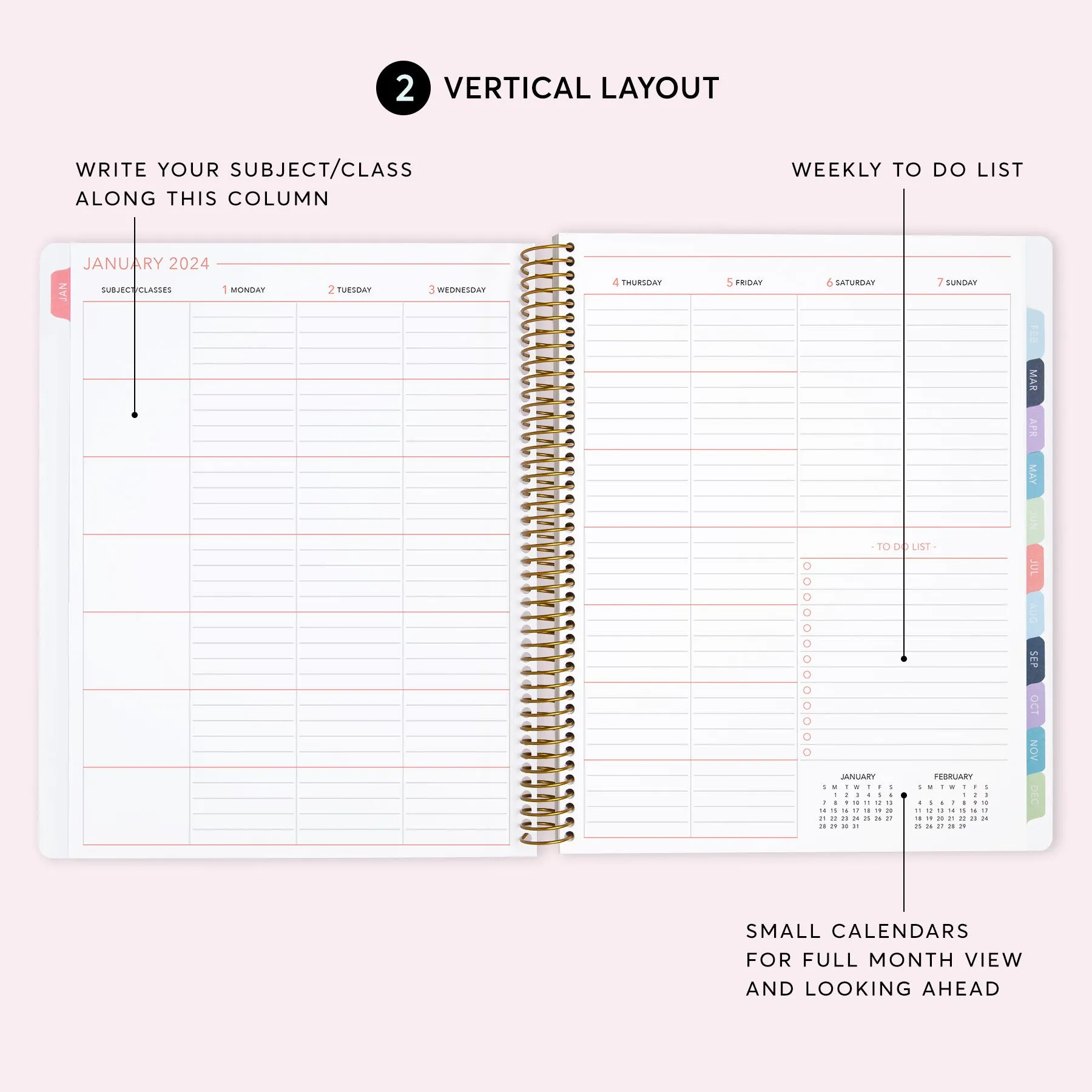 8.5x11 Teacher Planner - Multicolor Flowing Ink