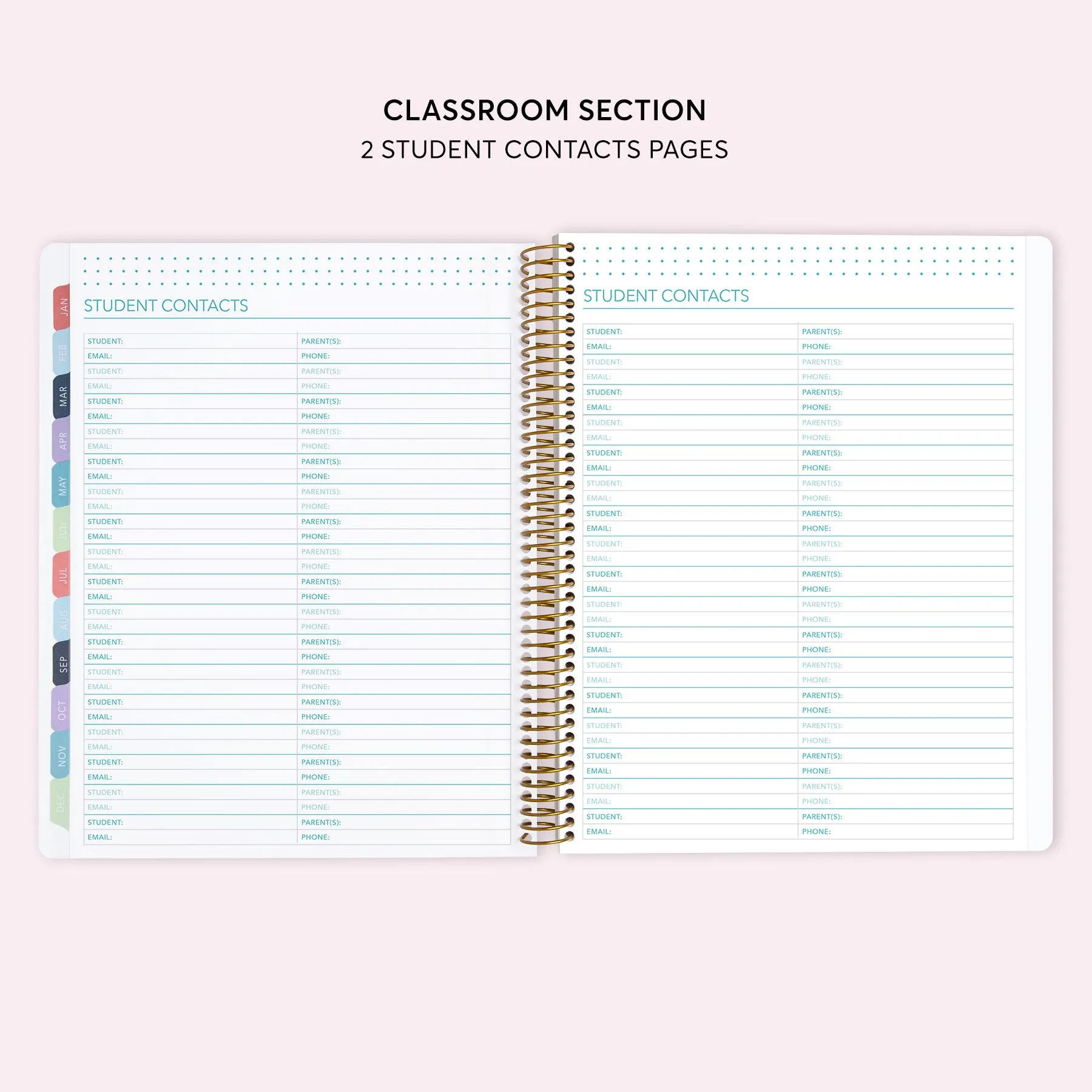 8.5x11 Teacher Planner - Multicolor Flowing Ink