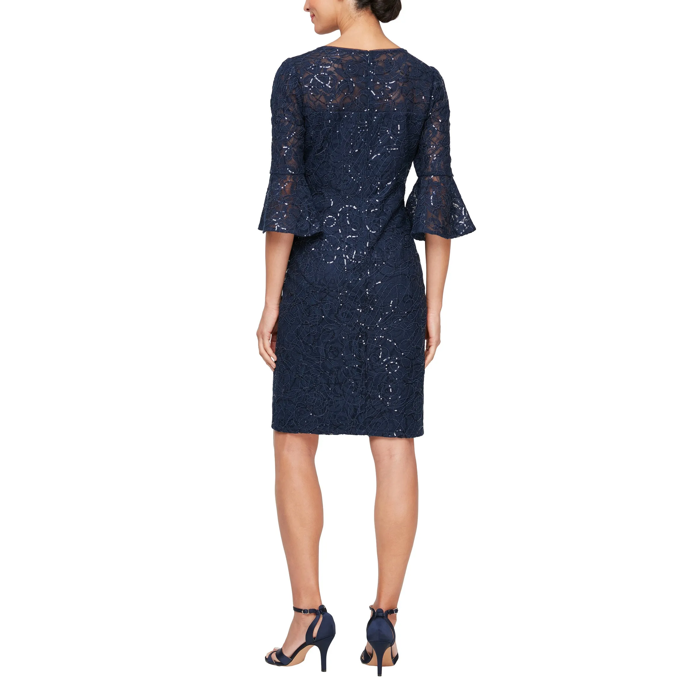 Alex Evenings 81122598 Short Sequin Cocktail Knee Length Dress