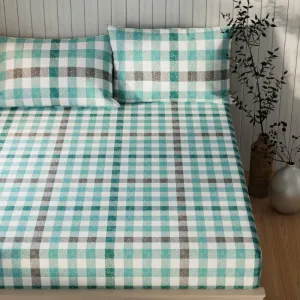 Amoza Checkered Bedsheet - Green
