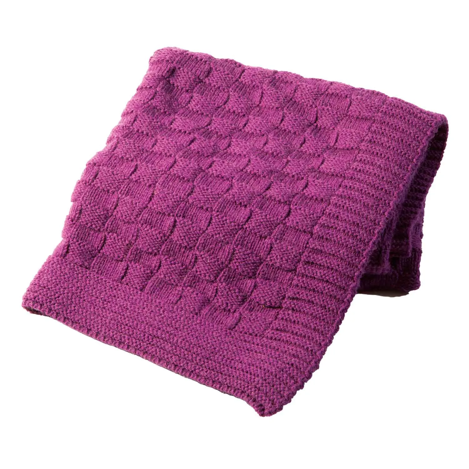 Aran Checkered Throw Blanket- Lilac