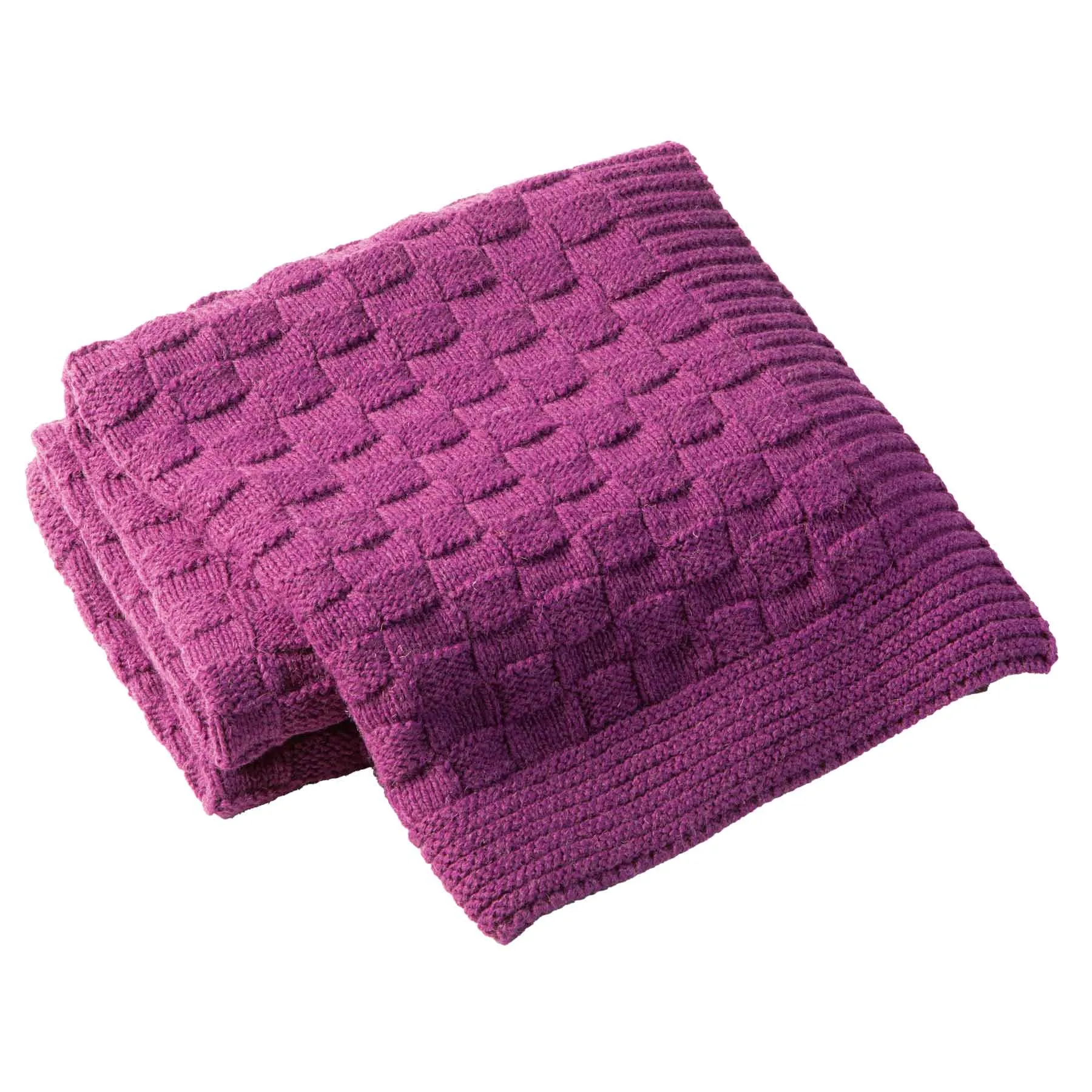 Aran Checkered Throw Blanket- Lilac