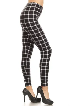 Black White Shepherd Check Leggings