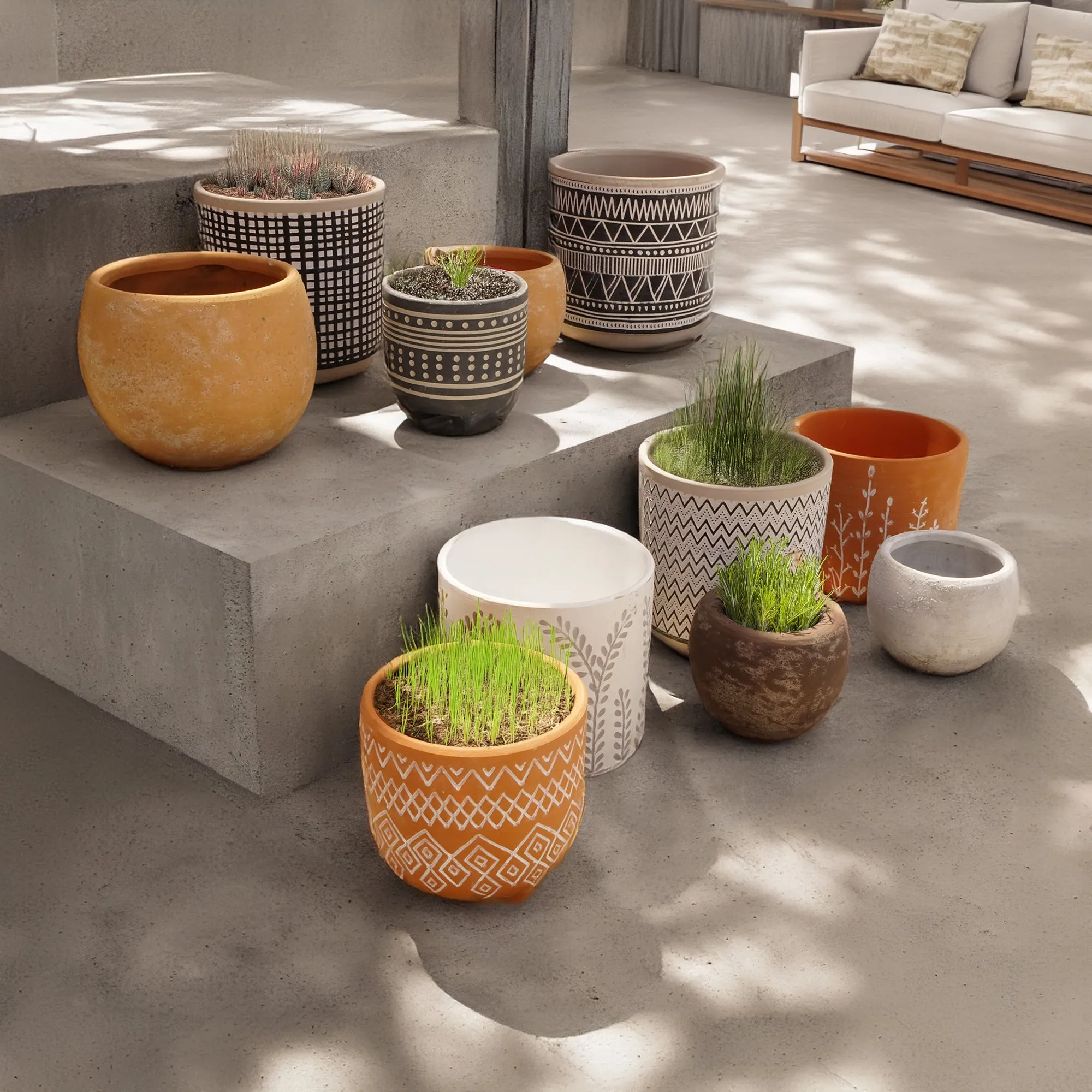 Classic Checkered Outdoor/indoor Black Cement Planter Box 8040B-56