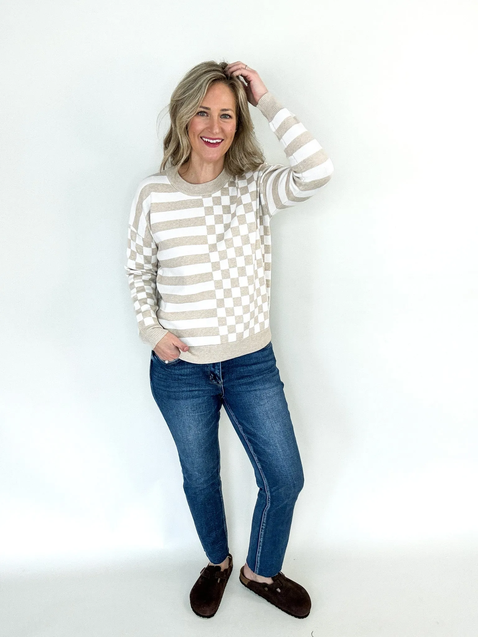 Claudette Checkered Sweater