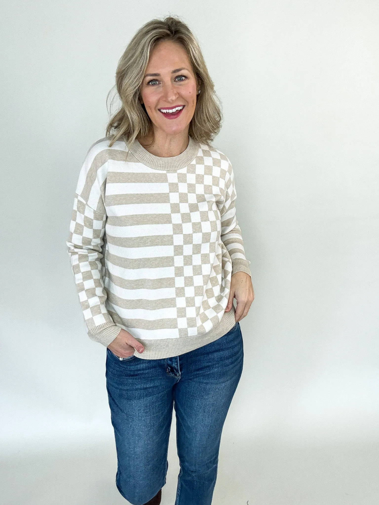 Claudette Checkered Sweater