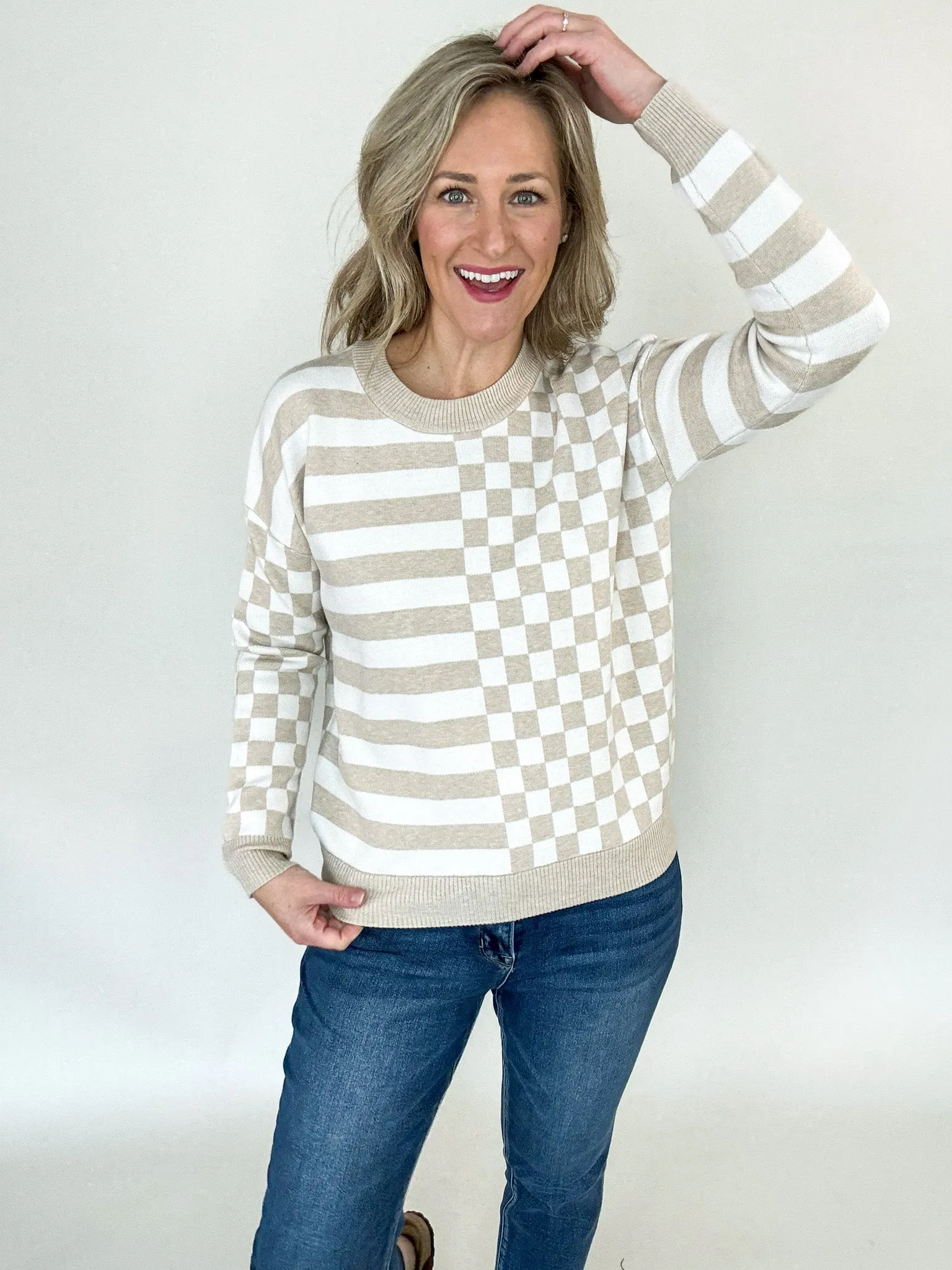 Claudette Checkered Sweater