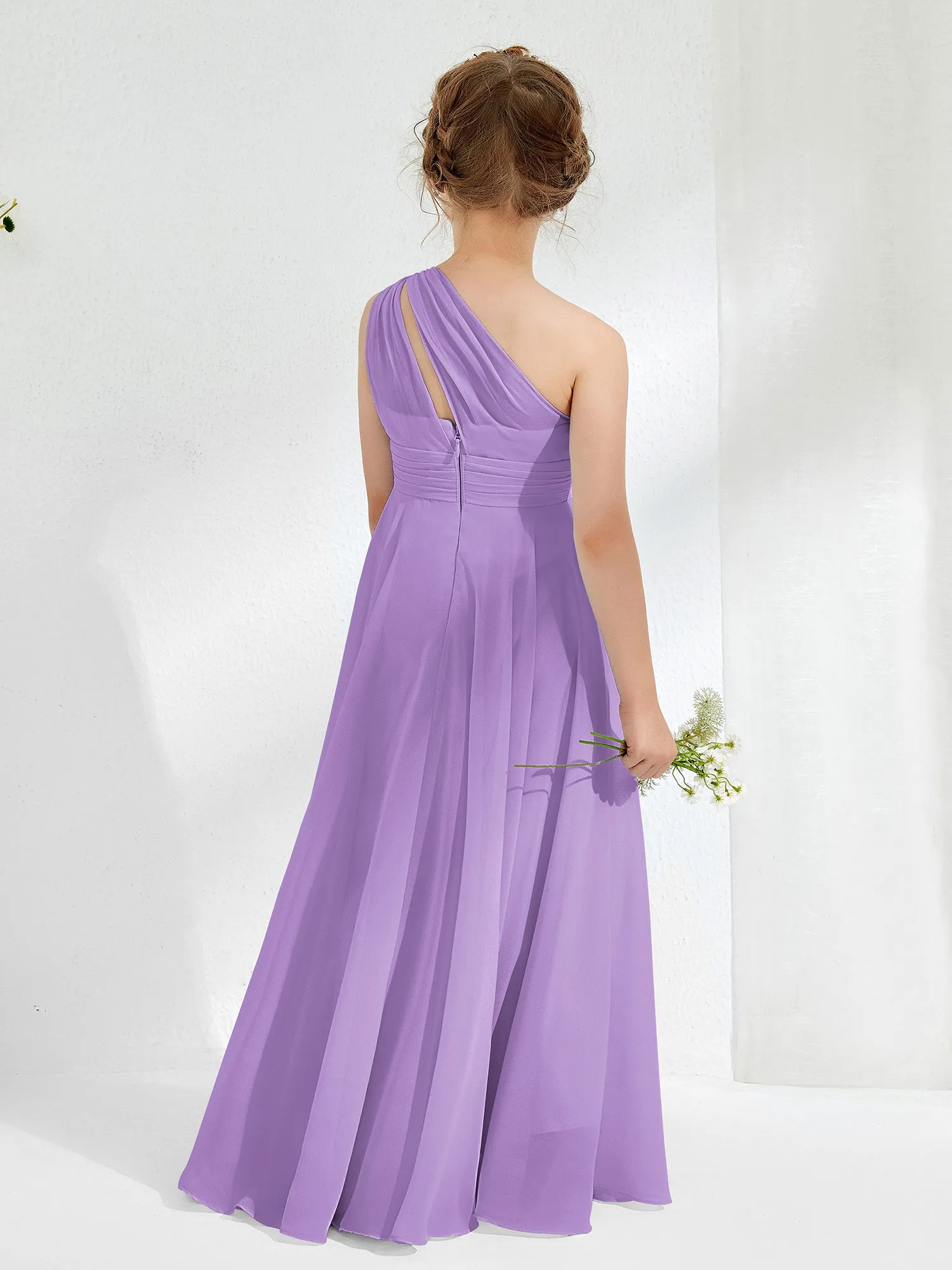 Cute One Shoulder  A-line Junior Bridesmaid Dresses Tahiti