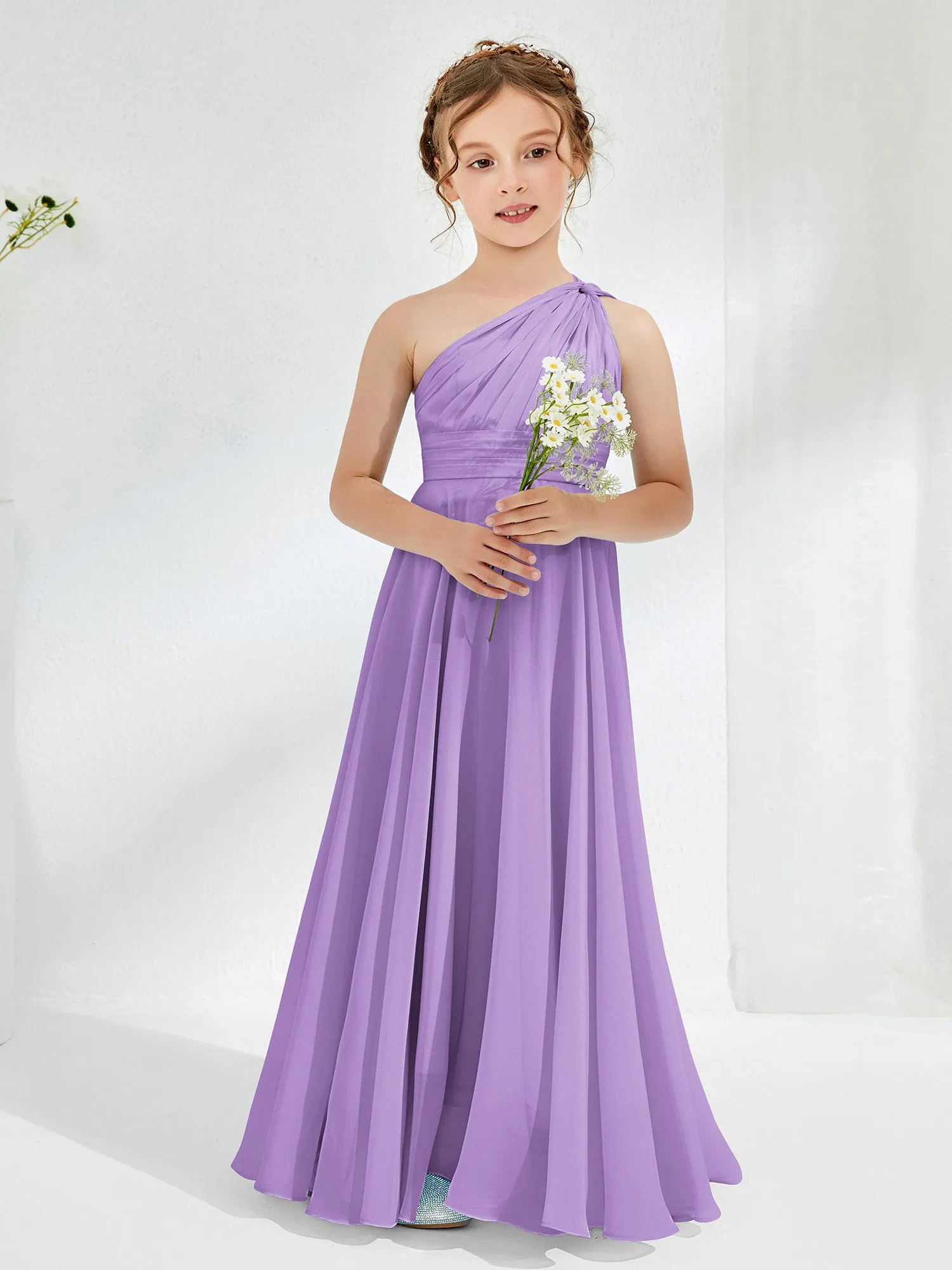 Cute One Shoulder  A-line Junior Bridesmaid Dresses Tahiti