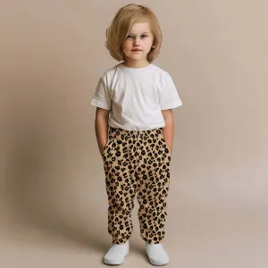 Denim Vintage Trousers - Leopard Print