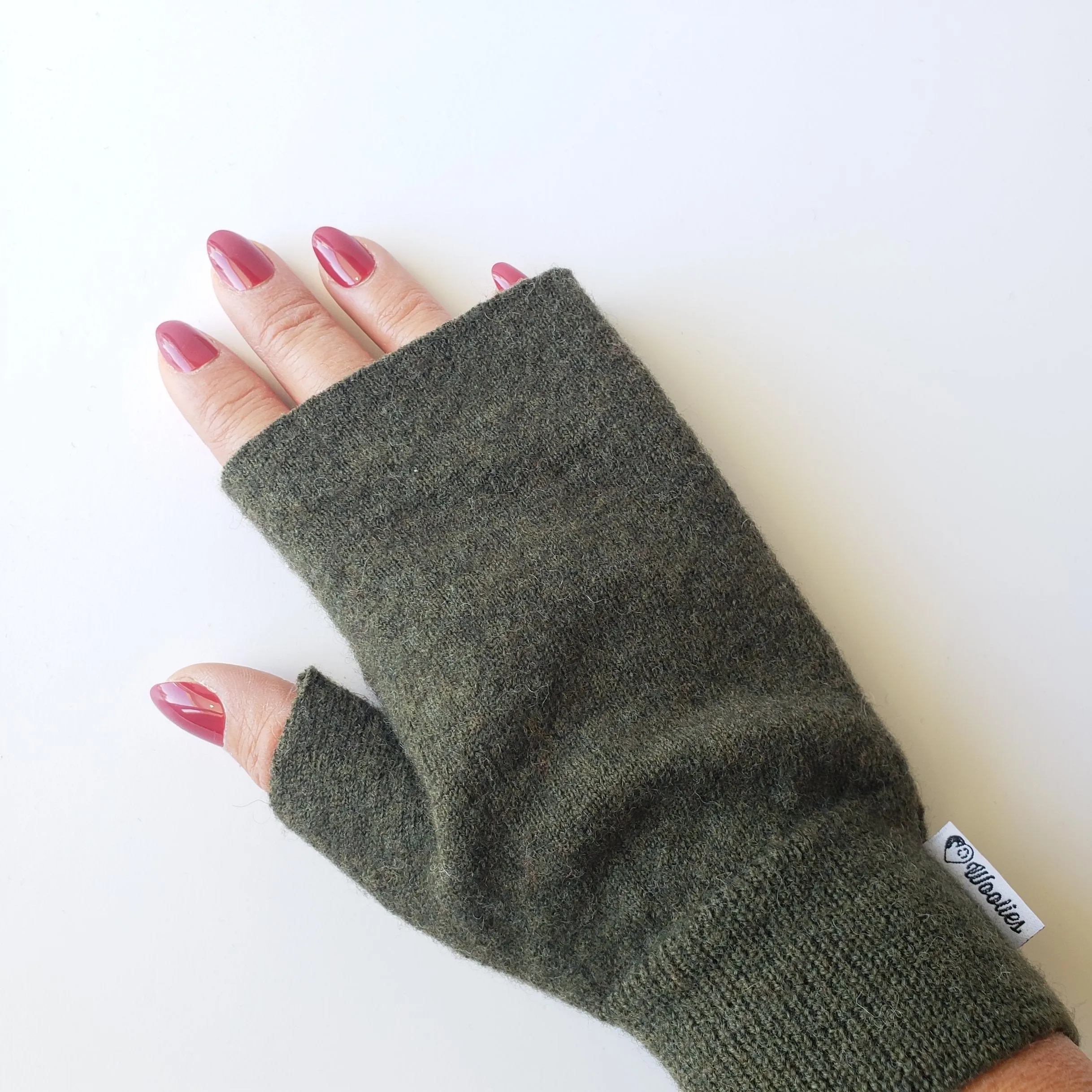 Fingerless Mittens | Darkest Green
