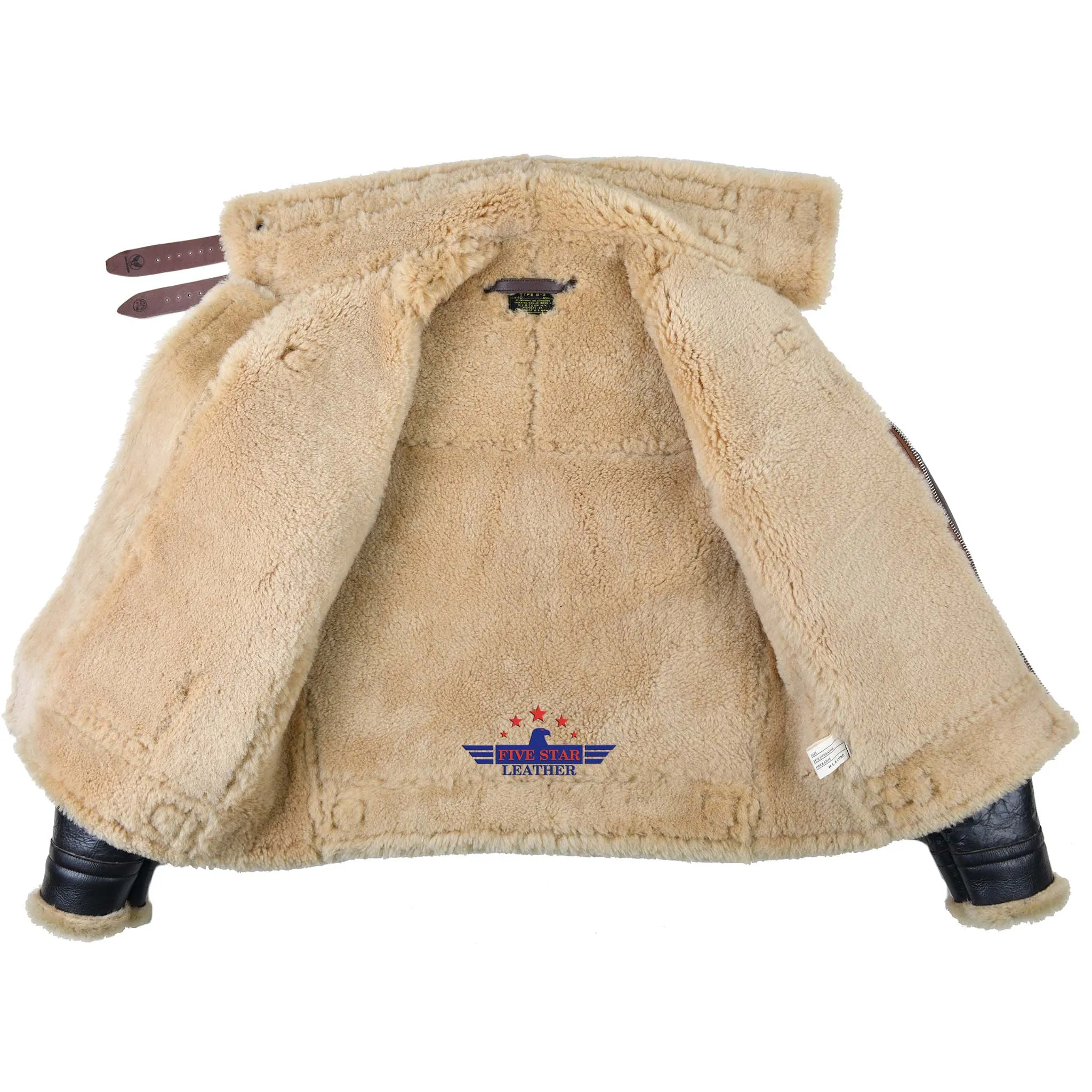 FiveStar Leather USAAF B-3 AC Drawing No. 33H5595 Order No. 535-42-18655-P H.L.B. Corp. N.Y SheepSkin Seal Brown Flight Jacket