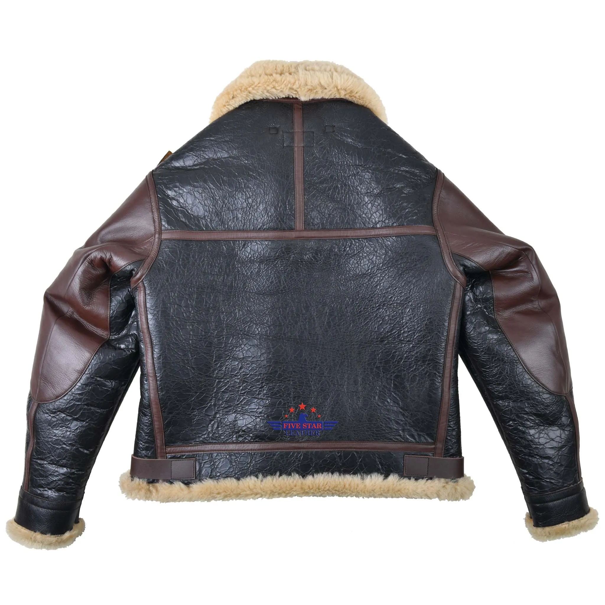 FiveStar Leather USAAF B-3 AC Drawing No. 33H5595 Order No. 535-42-18655-P H.L.B. Corp. N.Y SheepSkin Seal Brown Flight Jacket