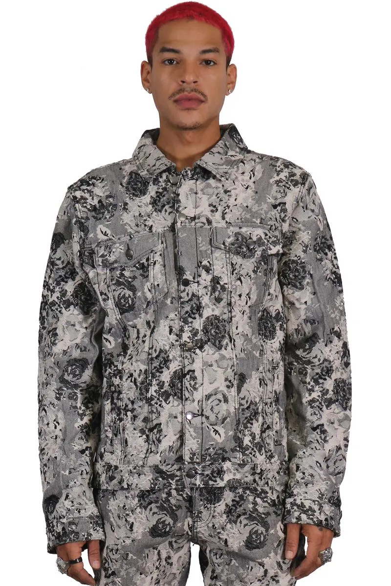 Kleep 'Jacquard Pattern' Denim Jacket