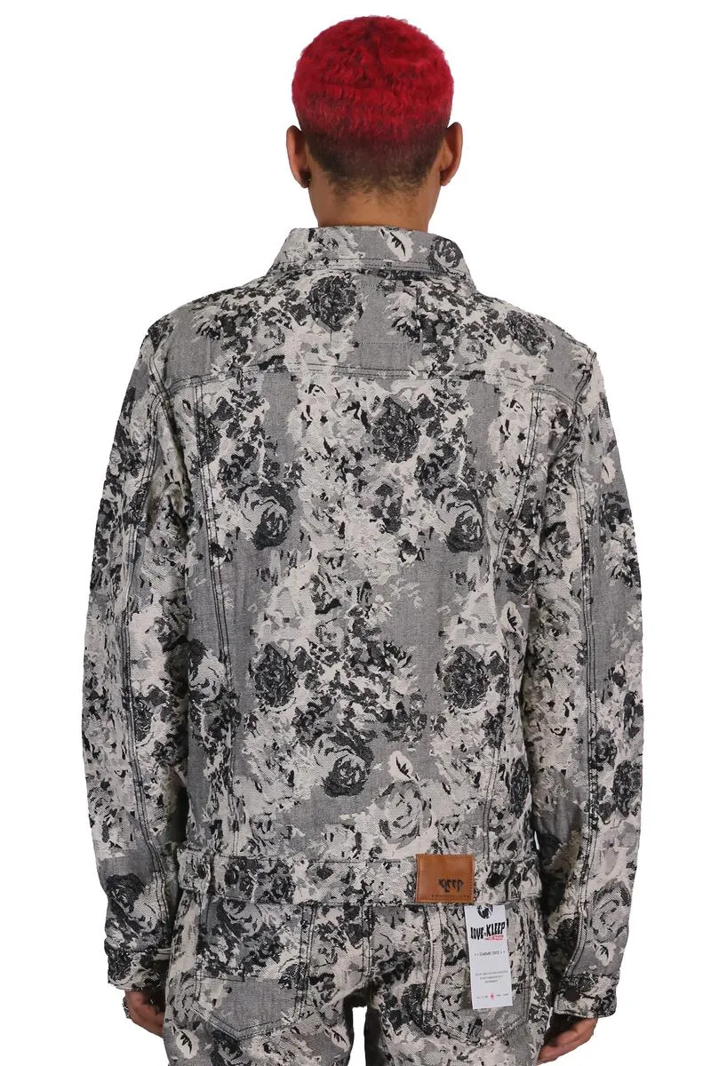 Kleep 'Jacquard Pattern' Denim Jacket