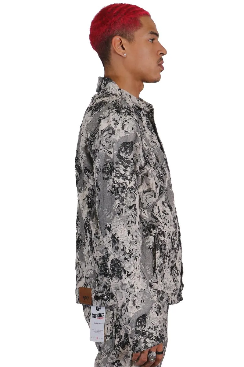 Kleep 'Jacquard Pattern' Denim Jacket