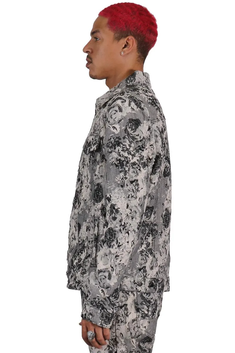 Kleep 'Jacquard Pattern' Denim Jacket