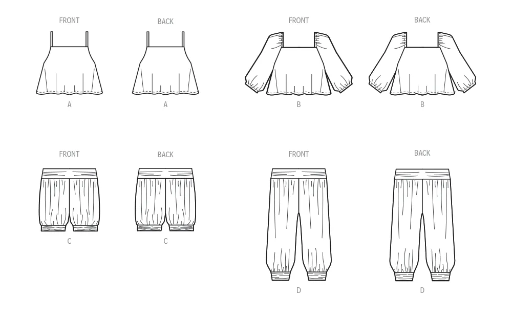 McCall's Pattern M8488 Toddlers' Knit Tops, Shorts and Pants