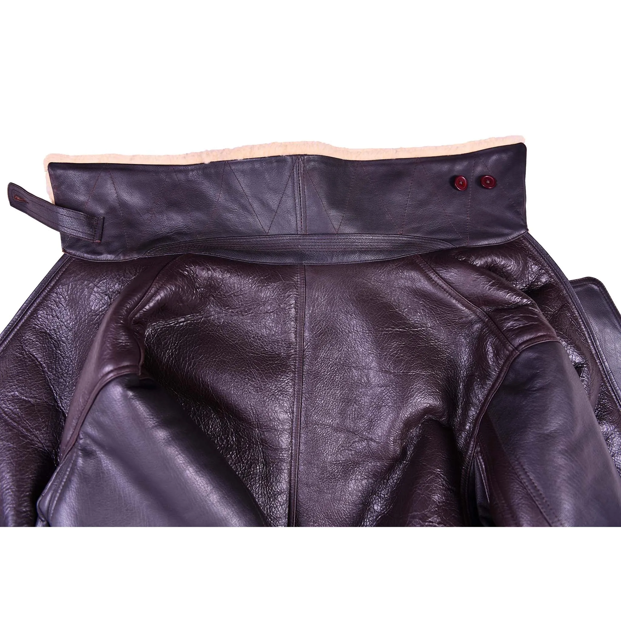 Men Aviator US Navy M-445A Sheepskin Leather Flight Jacket