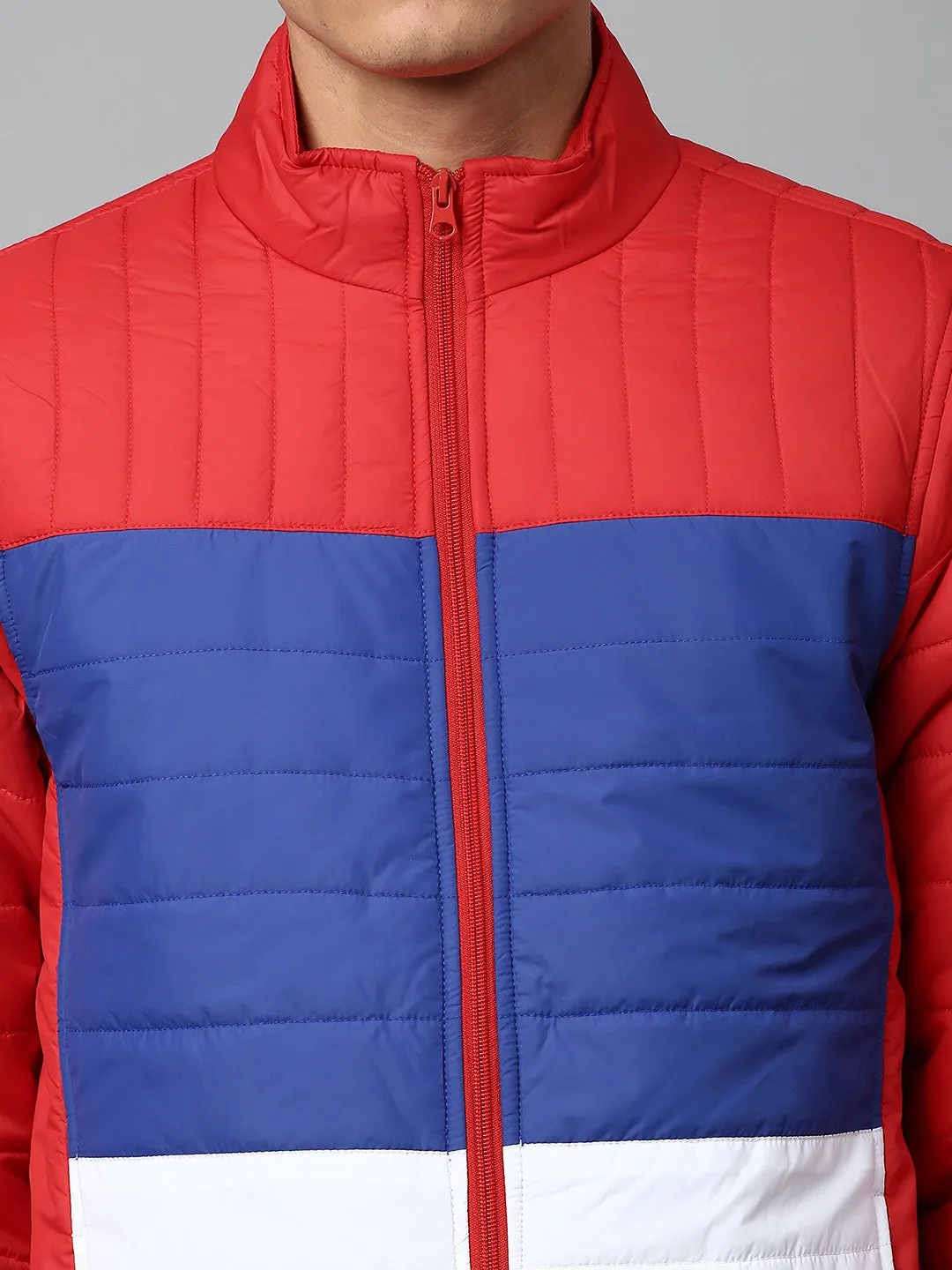 Mens Long-Sleeve Jacket - Lightweight Casual Winterwear  (Dark Red)