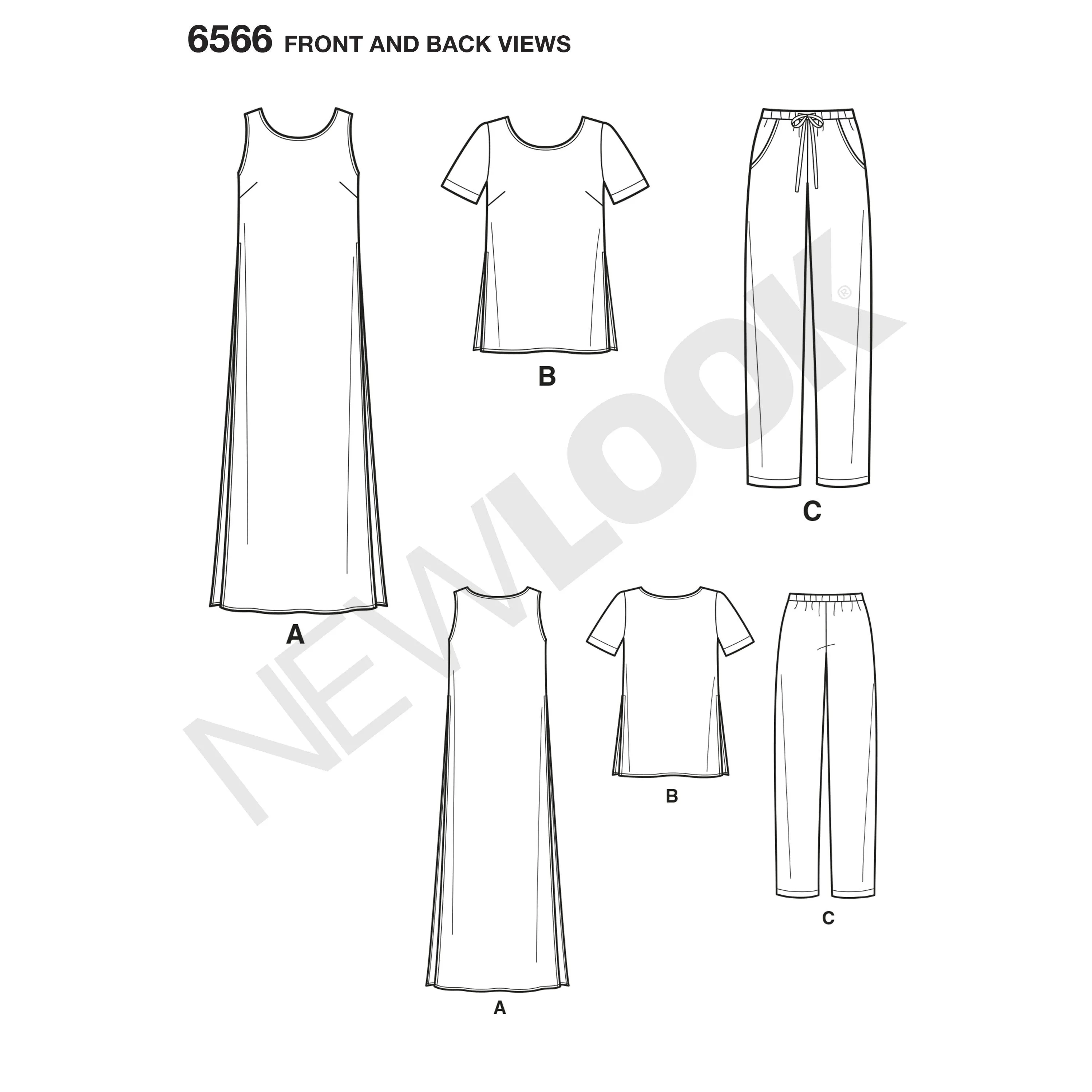 NL6566 Tunic, Top and Trousers Pattern