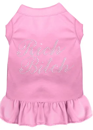 Rhinestone Rich Bitch Dress Light Pink Lg (14)