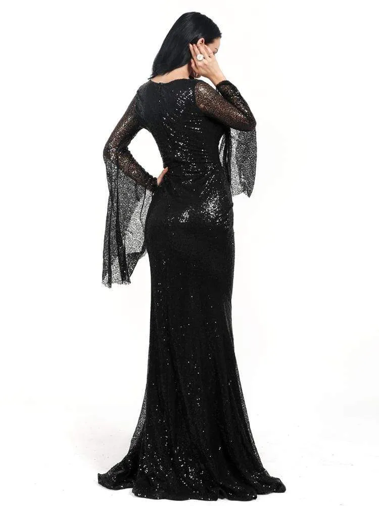 Shining Gold Sequin Beautiful Gown