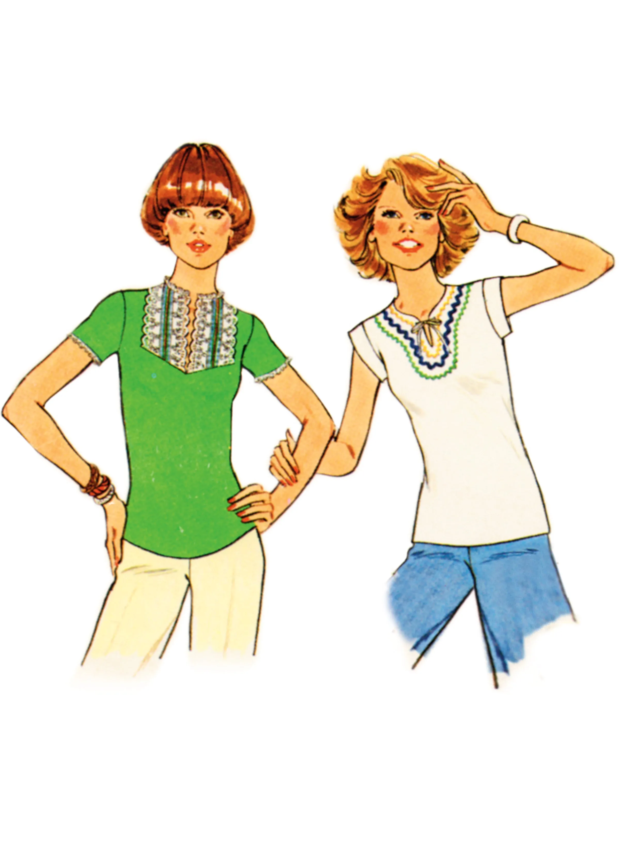 Simplicity Sewing Pattern 9965 Vintage 1970's Knit Tops