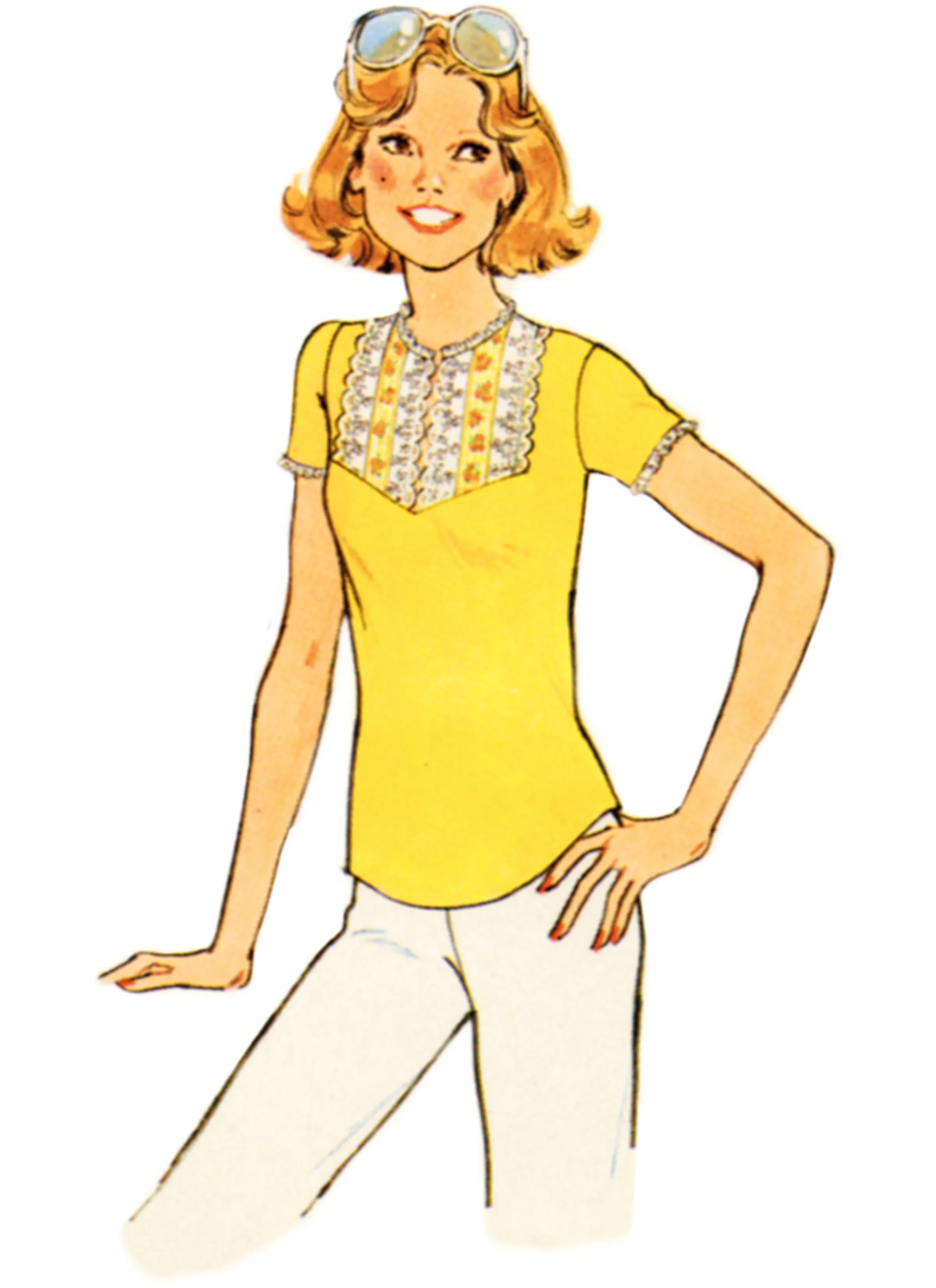 Simplicity Sewing Pattern 9965 Vintage 1970's Knit Tops