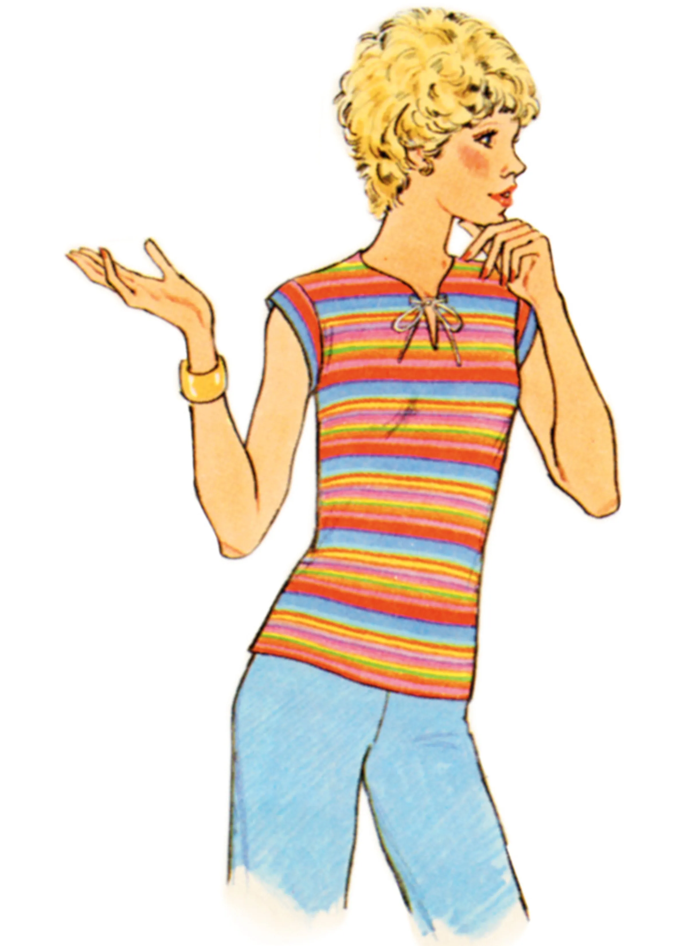 Simplicity Sewing Pattern 9965 Vintage 1970's Knit Tops