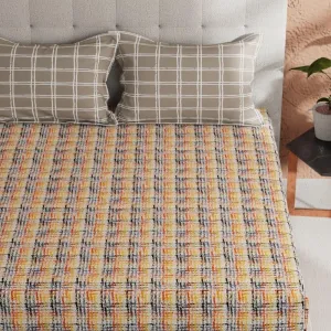Susa Checkered Bedsheet - Orange
