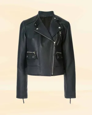 The Pricy Premium Look Black Biker Leather Jacket