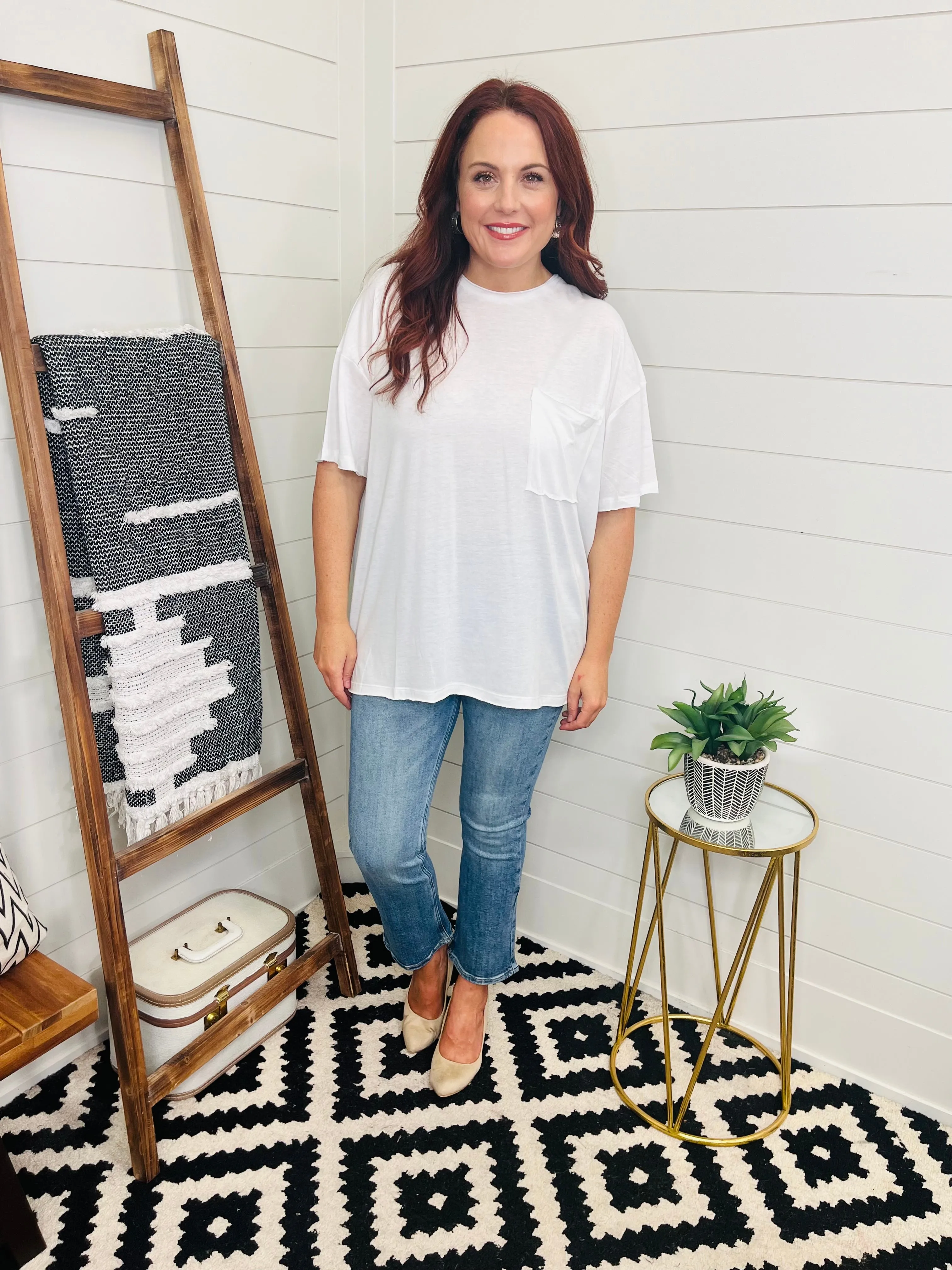 Tri Blend Raw Edge Boyfriend Tee: 2 Colors
