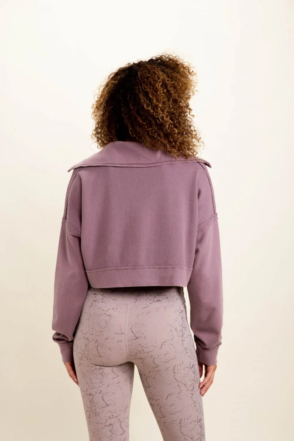 Waffle Knit Pullover Crop