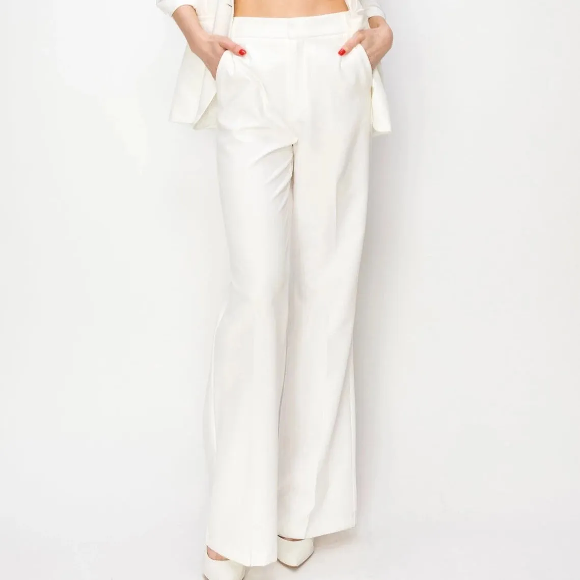 White Wide Leg Trousers